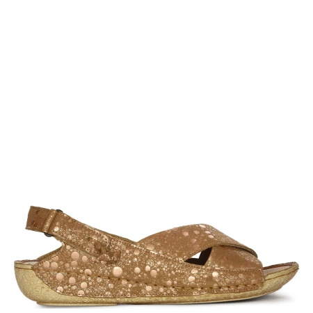Maciejka Sandały Damskie Skórzane Miedziane