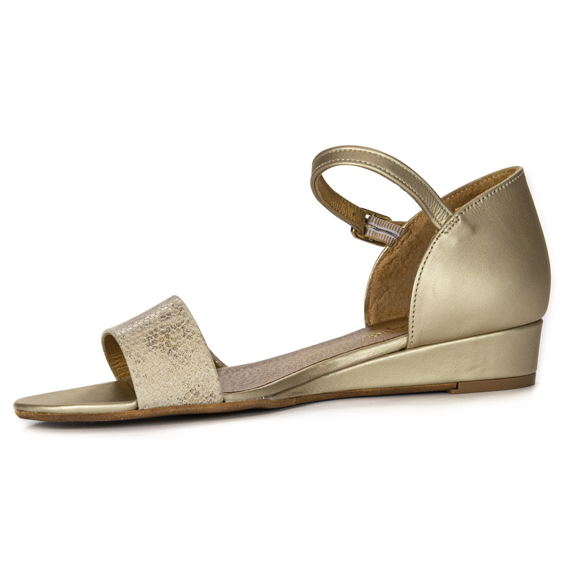 Maciejka Leather Gold Women's Sandals 06486-25/00-1