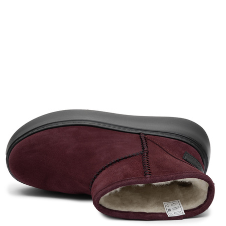Maciejka Genuine Suede Women's Insulated Platform Ankle Boots Burgundy 6257W-04/00-4