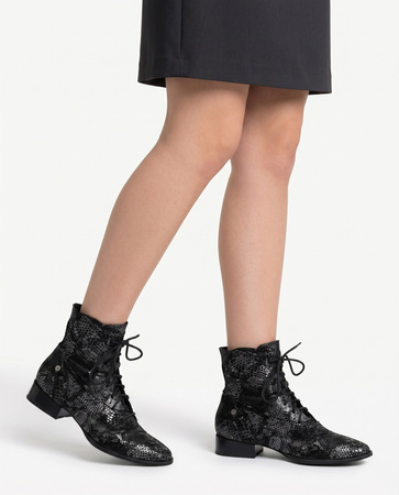 Maciejka Ankle Boots Snake Print Black 6391W-01/00-1