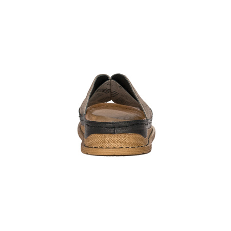 Maciejka Black&Brown Women's Leather Slides