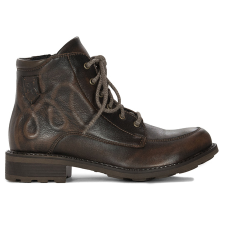 Maciejka Trzewiki Damskie Skórzane Brązowe