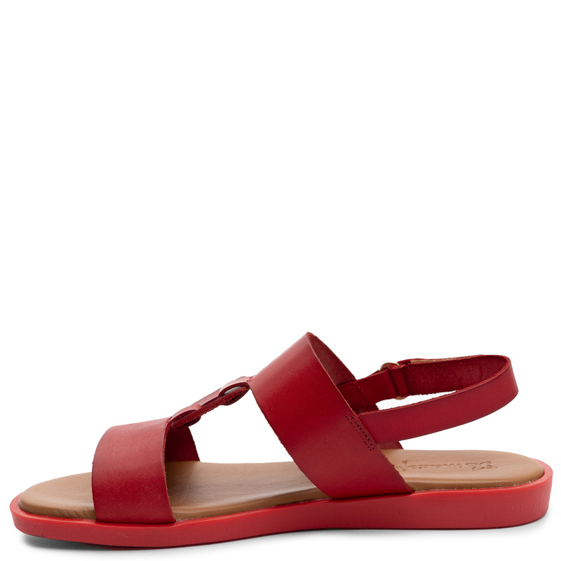 Maciejka Leather Sandals With Decorative Link Red E7403-08/00-0