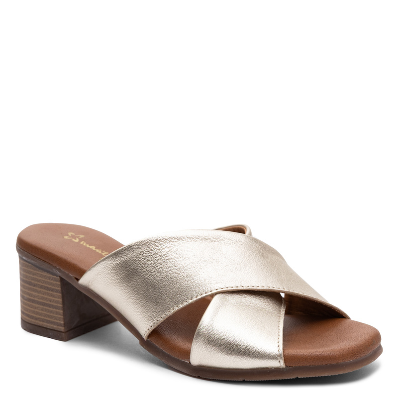 Maciejka Gold Leather Heeled Mules E7390-25/00-1