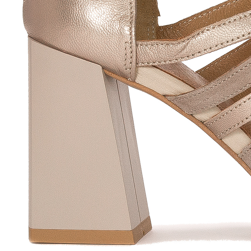 Maciejka Women's sandals in natural leather beige&gold