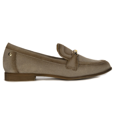 Maciejka Woman's Leather Dark Beige Flat Shoes