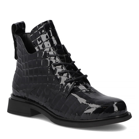 Filippo Women's Patent Leather Ankle Boots, Black