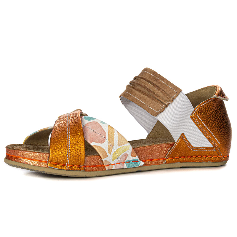 Maciejka Leather White + Orange Women's Sandals