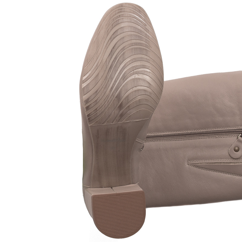 Maciejka Beige leather Knee-High Boots 