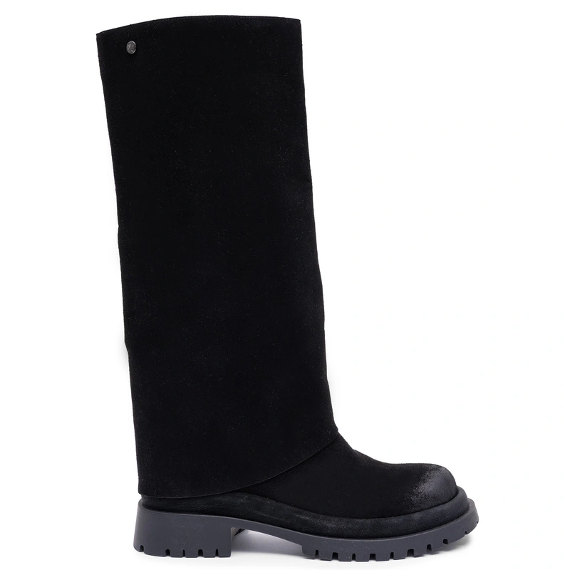 Maciejka Classic Leather Women’s Black Tall Boots 3.5 cm K7723-01/00-7