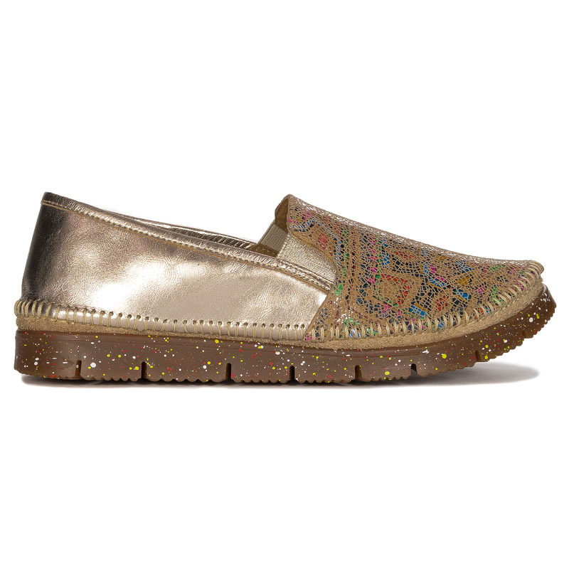 Maciejka Gold + Brown wonem's Low Shoes