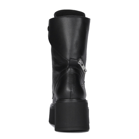 Maciejka Leather Platform Boots High Shaft Black 06676-01/00-8