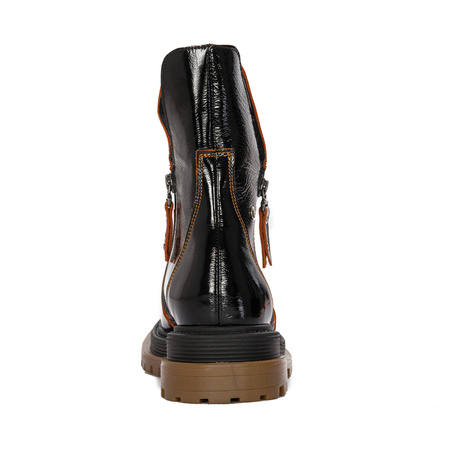 Maciejka Black+Orange Boots 05747-18/00-7