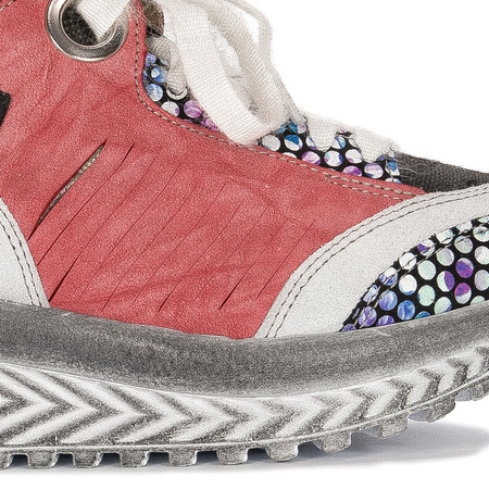 Maciejka Women's leather shoes Coral-Black