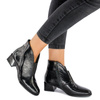 Maciejka Ankle Boots Patent Leather Low Block Heel Black 04777-20/00-3