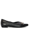 Maciejka Genuine Leather Ballerinas With Almond Toe and Gold Buckle Black 05934-01/00-1
