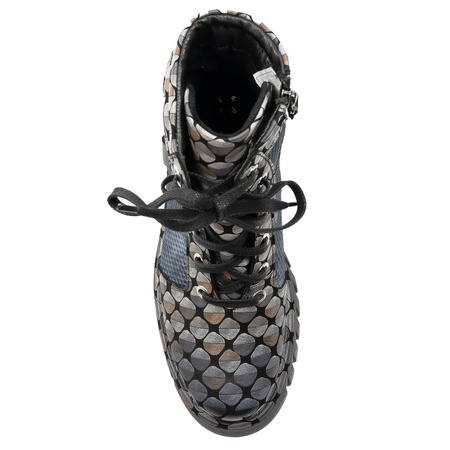 Maciejka Platform Ankle Boots Lace-Up & Side-Zip Multicolor 07072-03/00-8