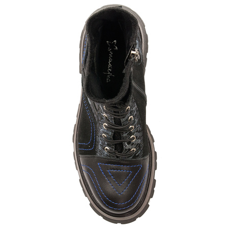 Maciejka Women's Leather Platform Ankle Boots Black 05624-01/00-7