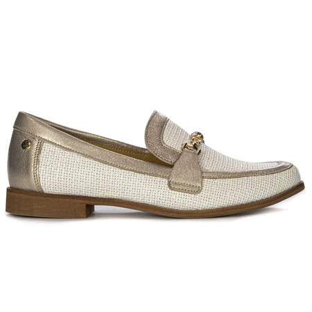 Maciejka Woman's Leather Gold Flat Shoes 06442-25/00-1