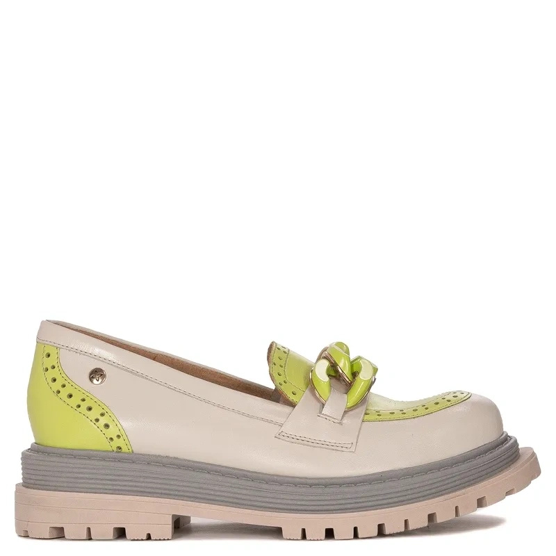 Maciejka Women's Beige + Pistachio Flat Shoes