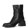 Maciejka Leather Ankle Boots Block Heel Zip Black K7183-01/00-8