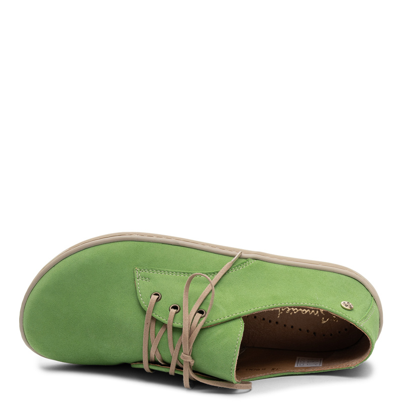Maciejka Skórzane Półbuty BAREFOOT Zamszowe Zielone 06900-09/00-1