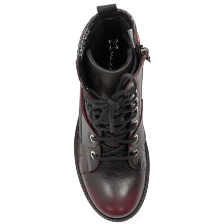 Maciejka Women's Leather Boots Black and Red