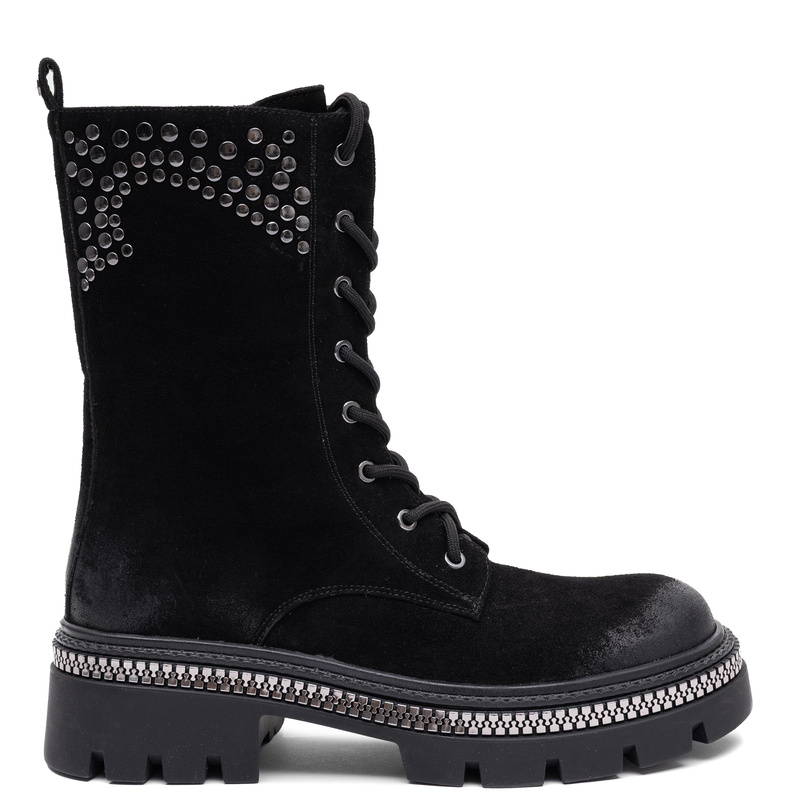 Maciejka Leather Women's Ankle Boots With Studs Insulated Black K7808-01/00-7