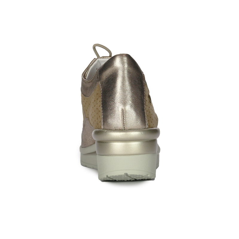 Maciejka Gold Leather Flat Shoes P6508-25/00-1