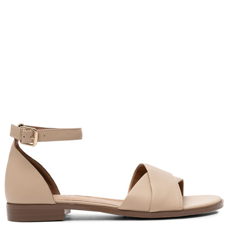 Maciejka Leather Sandals Minimalist Ankle-Strap Beige K7459-04/00-1