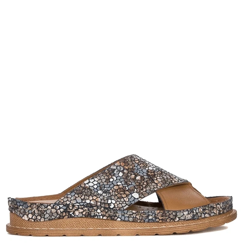 Maciejka Brown Women's Leather Slides