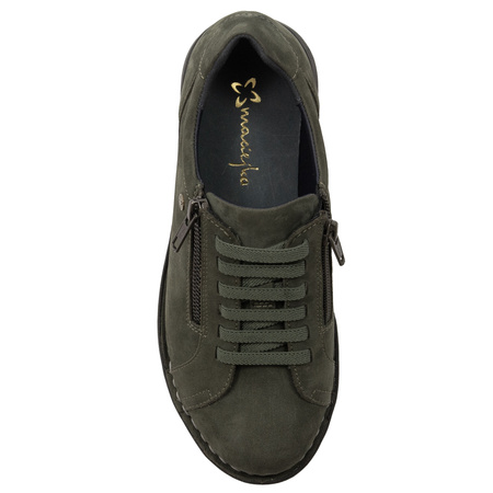 Maciejka Leather Low Shoes Green P7238-09/00-1