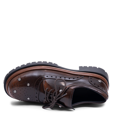 Maciejka Women's Leather Platform Shoes Timeless Design Elegant Brown K7725-02/00-1