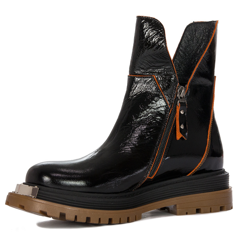 Maciejka Black+Orange Boots 05747-18/00-7