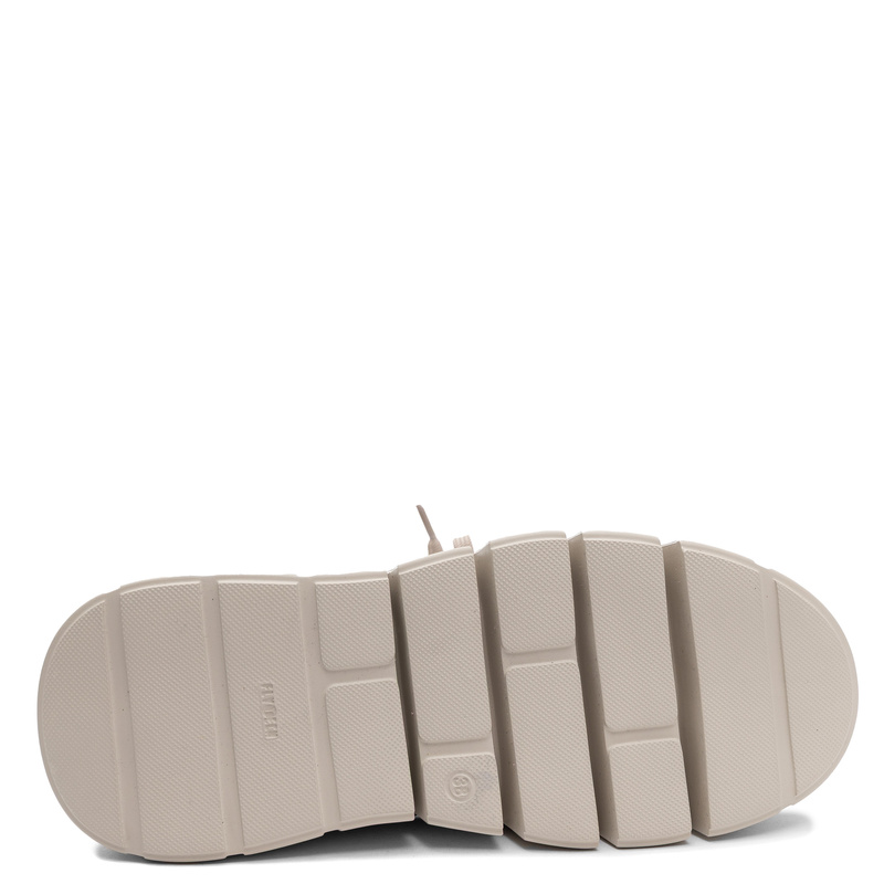 Maciejka Skórzane Sneakersy Na Platformie Beżowe Ażurowe 6891W-03/00-8