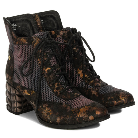 Maciejka Women's Leather Boots Brown + Maroon
