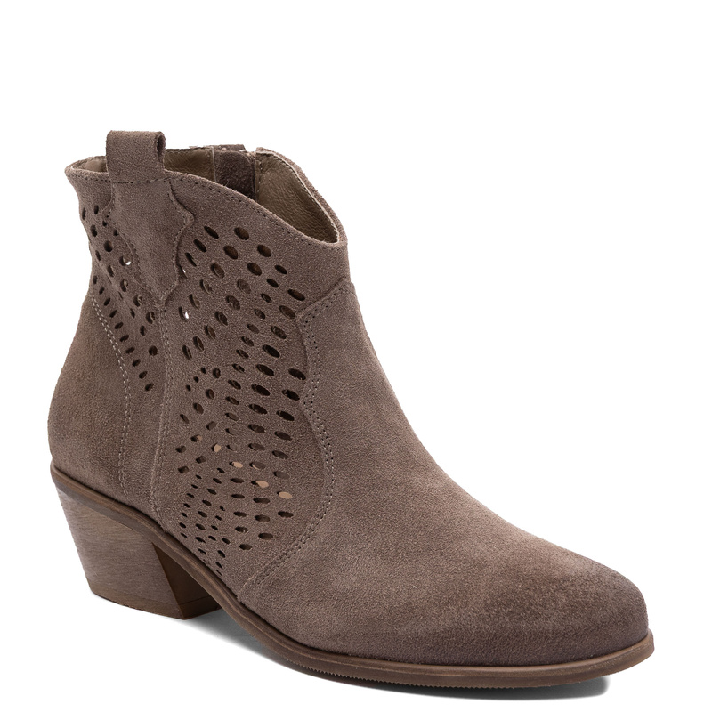 Maciejka Leather Openwork Ankle Boots Brown 1525-ALMOND-WEL