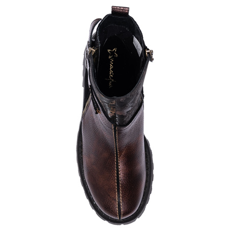 Maciejka Craftsmanship Ankle Boots Platform Double-Zip Metallic Bronze 06140-02/00-8