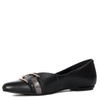 Maciejka Genuine Leather Ballerinas With Almond Toe and Gold Buckle Black 05934-01/00-1