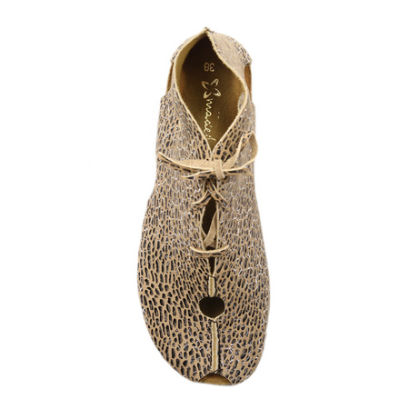 Women's Leather Boots Maciejka Beige + Copper