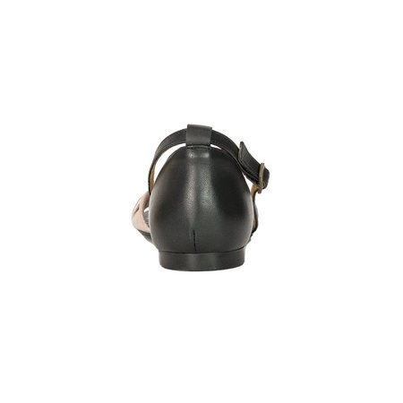 Maciejka Metallic Rose Black Sandals