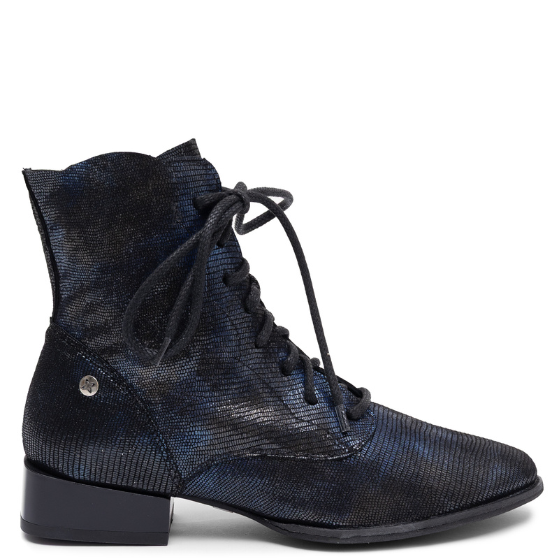 Maciejka Women's Leather Lace-Up Ankle Boots Navy Blue 6391W-17/00-1