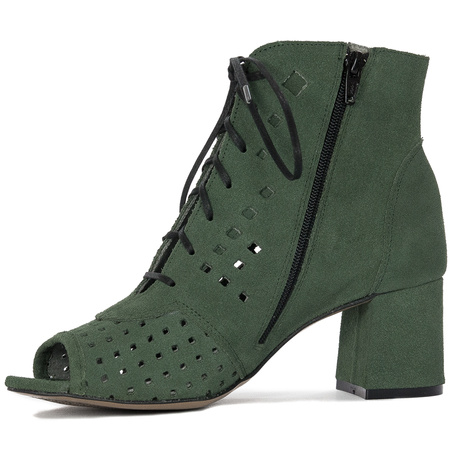 Maciejka Bottle Green Lace-Up Boots