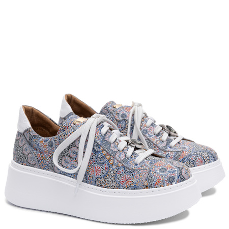 Maciejka Skórzane Sneakersy Na Platformie Wielokolorowe Mandala 6191W-13/00-8