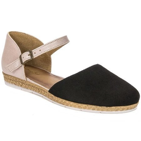 Maciejka Black+Pink Flat Shoes 04536-01/00-5