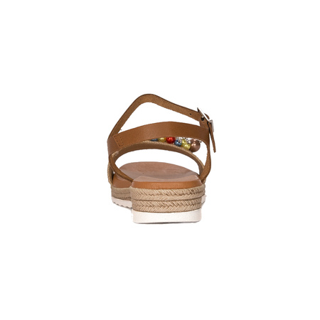 Maciejka brown leather women's espadrilles sandals