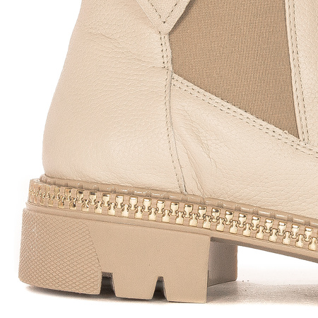 Maciejka Beige leather women's Boots 05727-04/00-6
