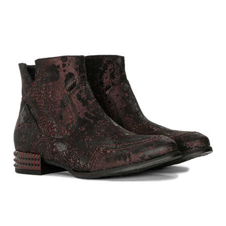 Maciejka Women's Burgundy and Black Ankle Boots