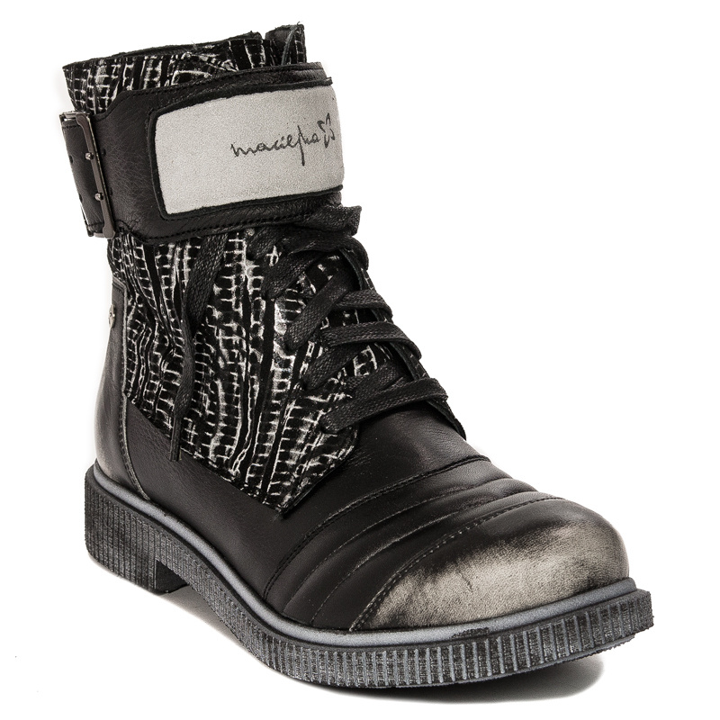 Maciejka Black Women's Lace-Up Boots 05121-01/00-3
