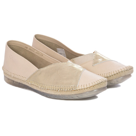 Maciejka Beige Women's Leather Ballerina Shoes